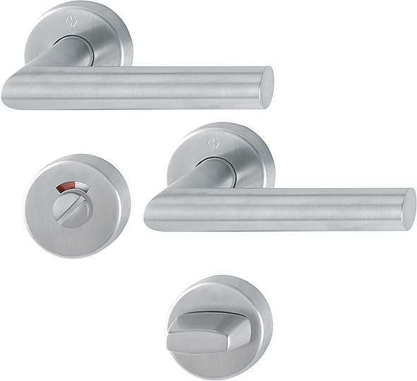 HOPPE MANIGLIA "AMSTERDAM" CON ROSETTA TONDA PER PORTE WC