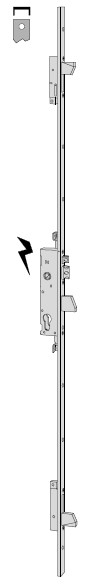 CISA SERRATURA MULTIPUNTO ELETTRICA DA INFILARE FRONTALE AD "U", SCROCCO E PISTONI REGOLABILI DA 10,5mm A 16,5mm + CATENACCI A BASCULA PER CILINDRO SAGOMATO