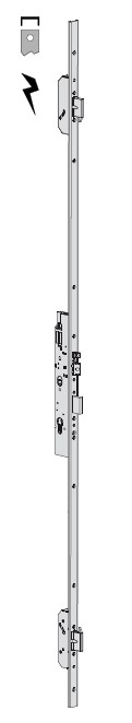 CISA SERRATURA MULTITOP PRO ELETTRICA DA INFILARE FRONTALE AD "U", SCROCCO E PISTONE REGOLABILI DA 10,5mm A 16,5mm + CATENACCI AVANZANTI PER CILINDRO SAGOMATO