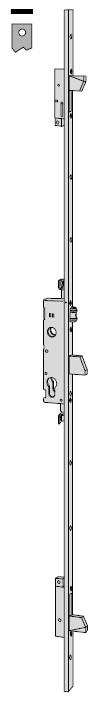 CISA SERRATURA MULTIPUNTO MECCANICA DA INFILARE FRONTALE PIATTO, RULLO REGOLABILE DA 2,5mm A 16,5mm + CATENACCI A BASCULA PER CILINDRO SAGOMATO