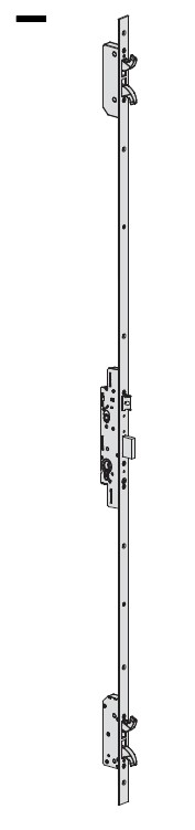 CISA SERRATURA MULTITOP PRO RETRO COMPATIBILE MECCANICA DA INFILARE FRONTALE PIATTO, SCROCCO REGOLABILE DA 11mm A 17mm + CATENACCI AVANZANTI PER CILINDRO SAGOMATO